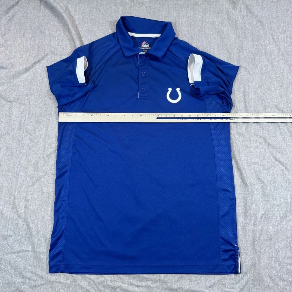 Indianapolis Colts Shirt‎ Mens Large NFL Football Horseshoe Majestic Cool Base